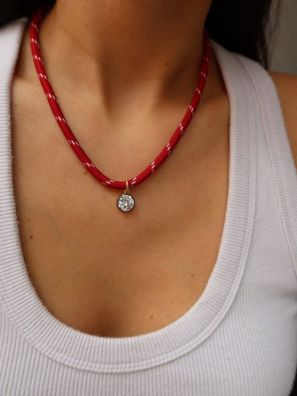 Cupcakes & Cashmere cher georgian cz pendant red paracord necklace (NWT) - Picture 3 of 6
